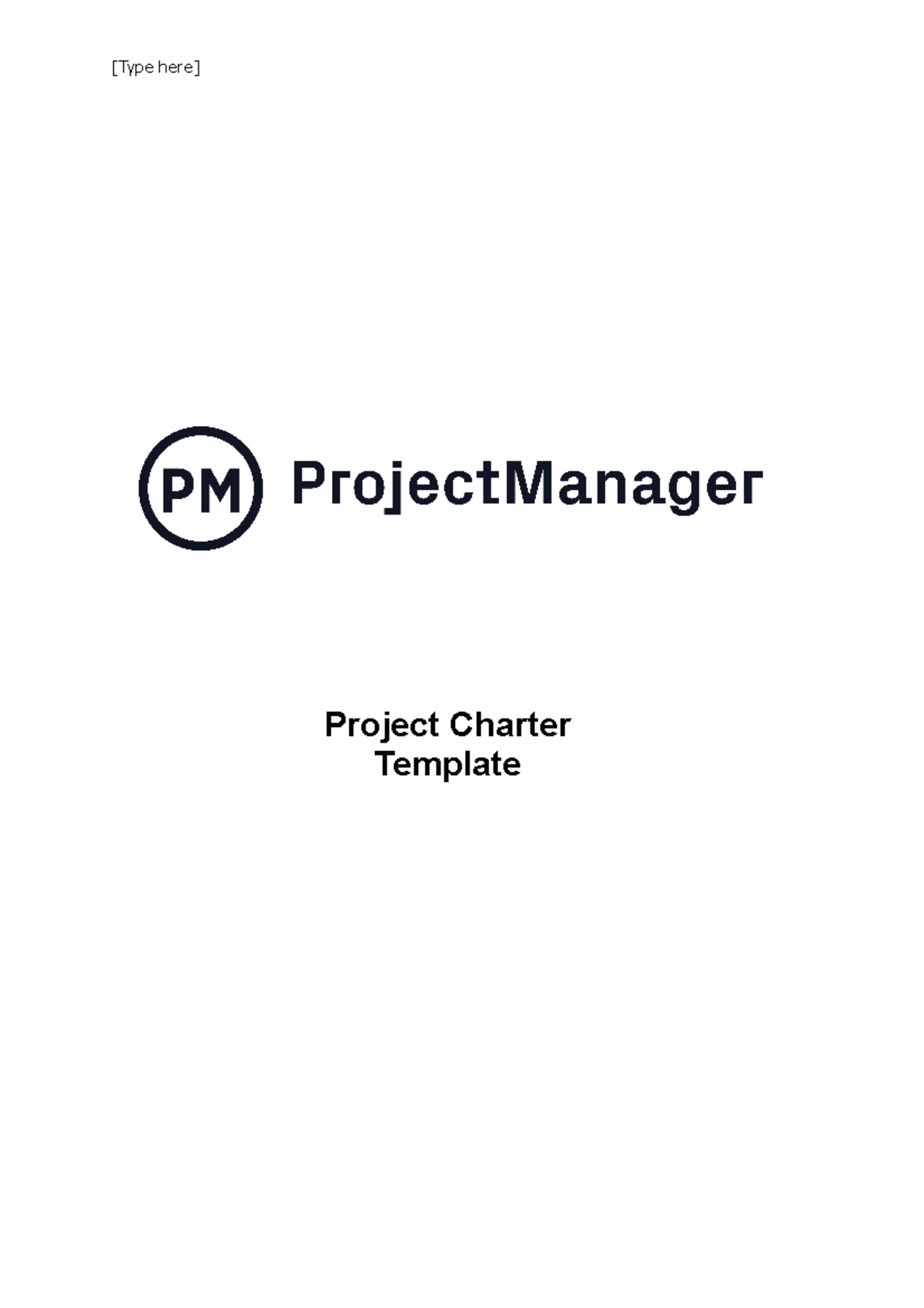 Project Manager Project Charter Template ND23 - [Type here] Project ...