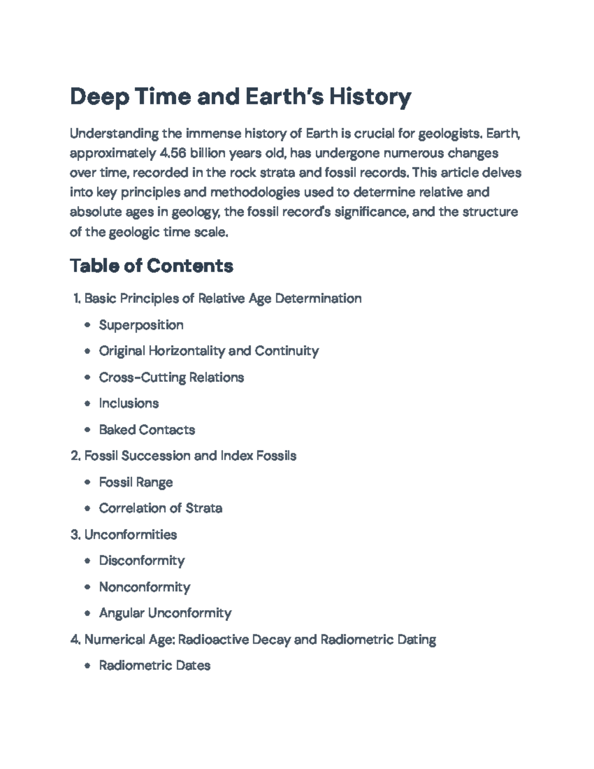 Geologic Time Scale: Principles of Age Determination & Earth's History ...