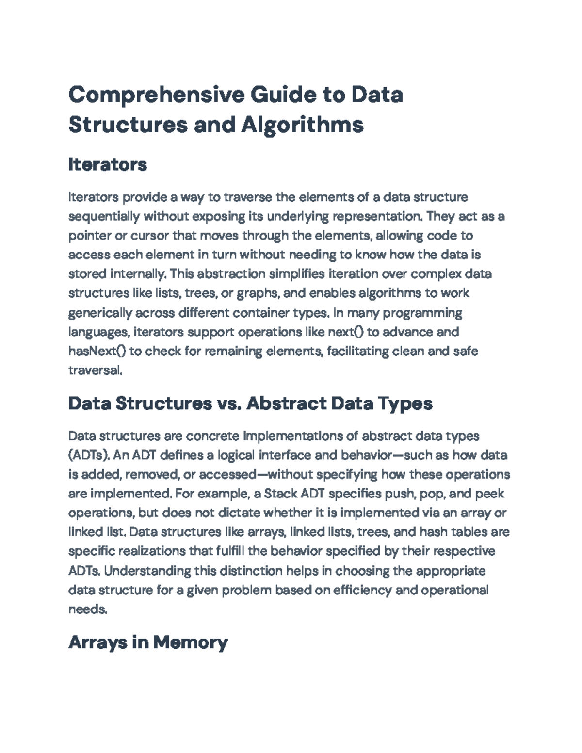 Comprehensive Guide to Data Structures & Algorithms in CS101 - Studocu