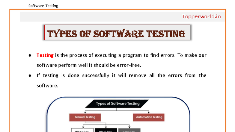 Types of Software Testing: A Comprehensive Guide - Studocu