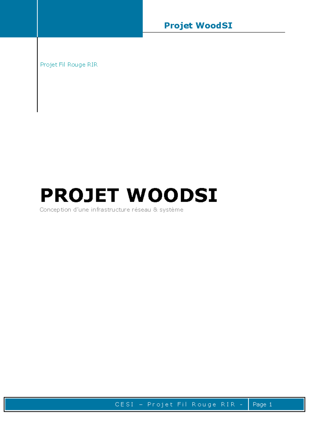 Final Exam Report: CESI Projet Fil Rouge RIR on Projet WoodSI - Studocu