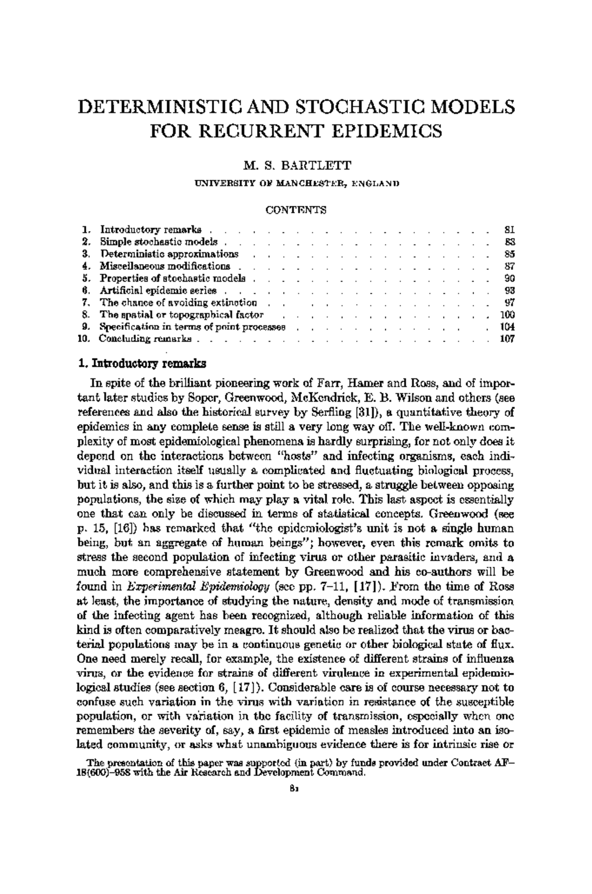 Math S3 V4: Deterministic & Stochastic Models in Recurrent Epidemics ...
