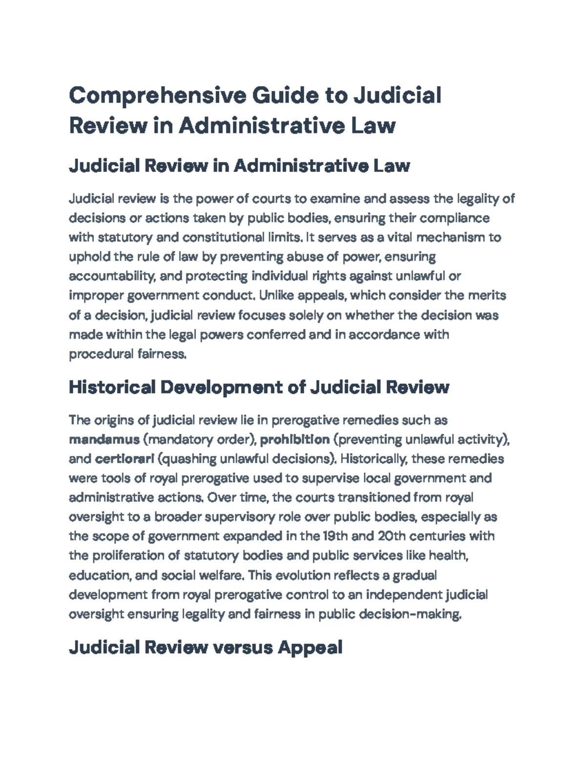 Judicial Review in Administrative Law: A Comprehensive Study Guide ...