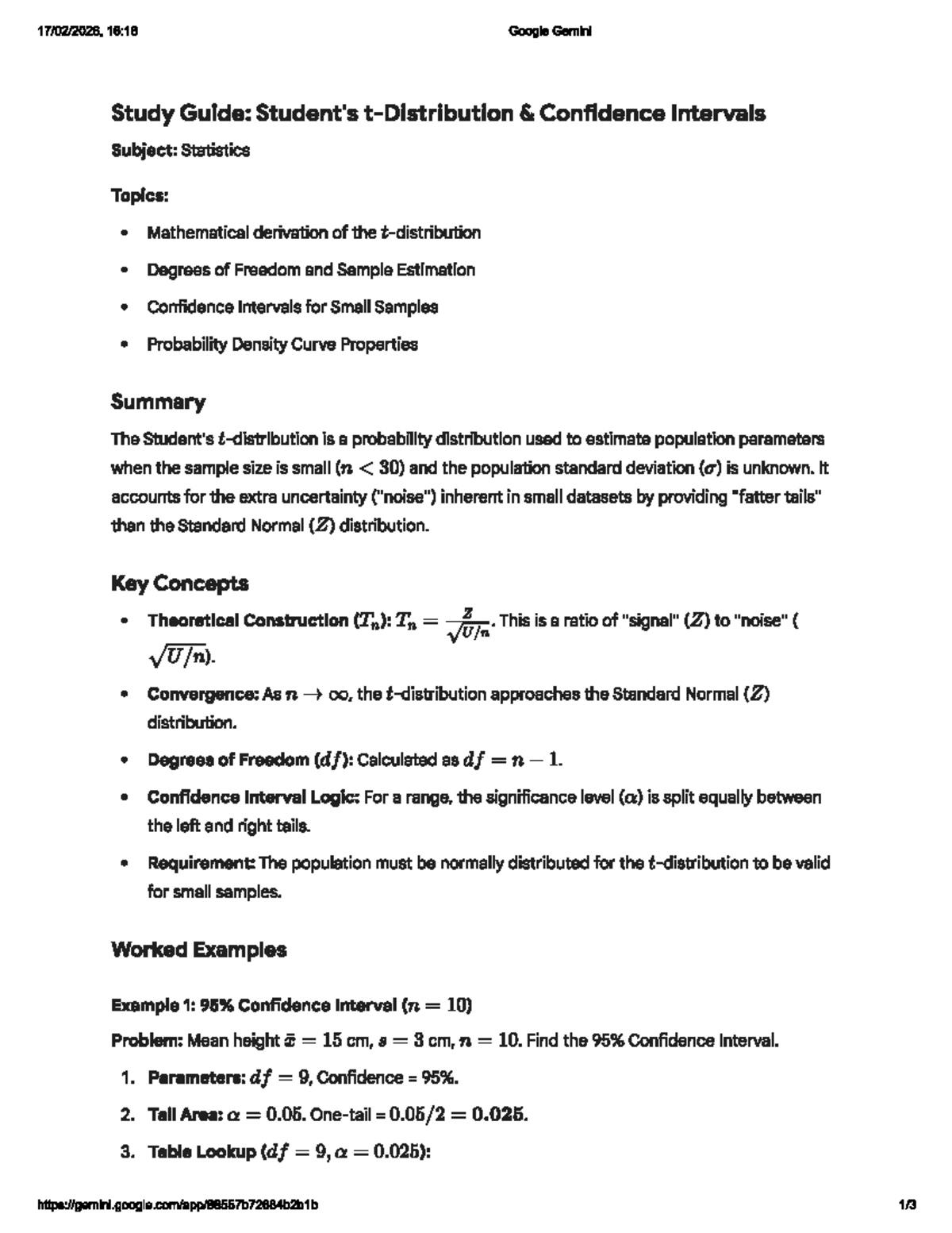 16:18 Google Gemini Study Guide: Confidence Intervals in Statistics ...