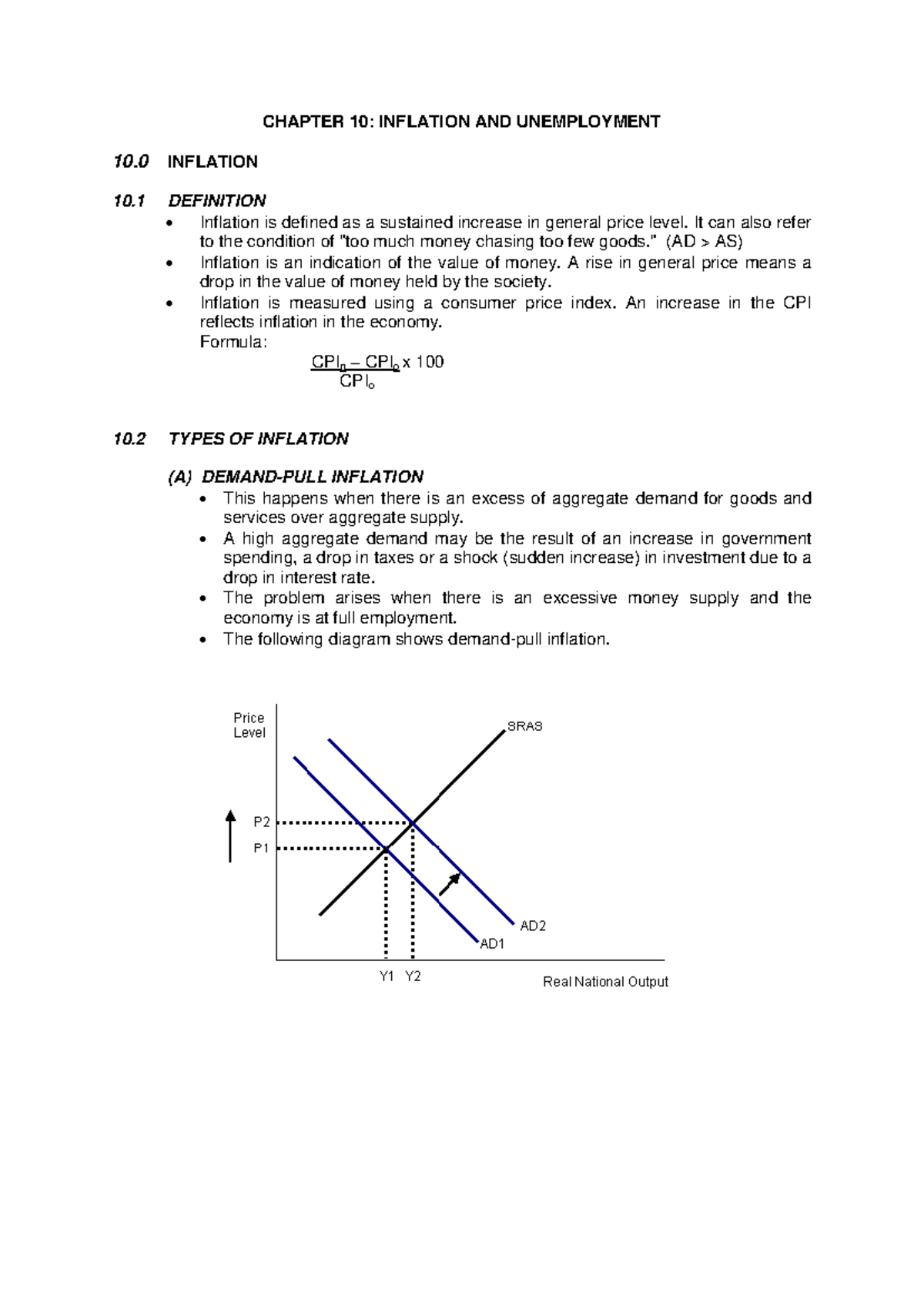 Chapter 10 ECO 120 - Inflation and Unemployment Lecture Notes - Studocu