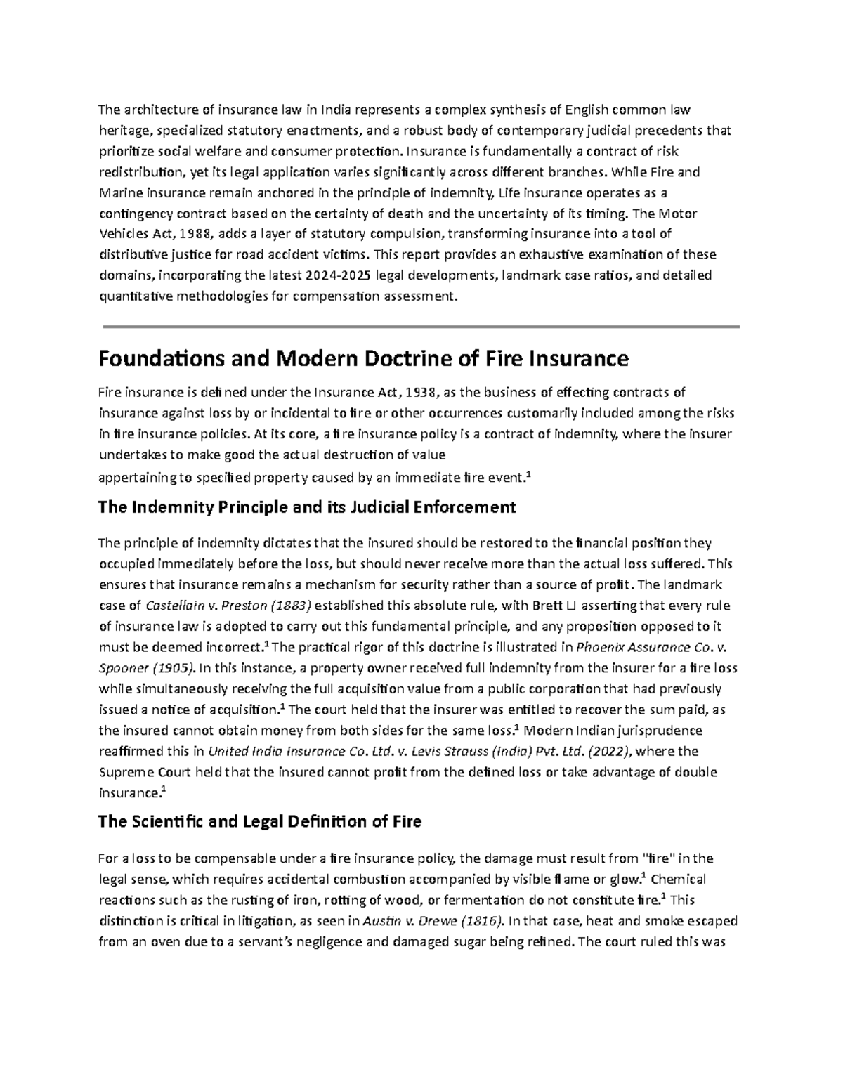Comprehensive Analysis of Indian Insurance Law: Fire, Marine, Life ...
