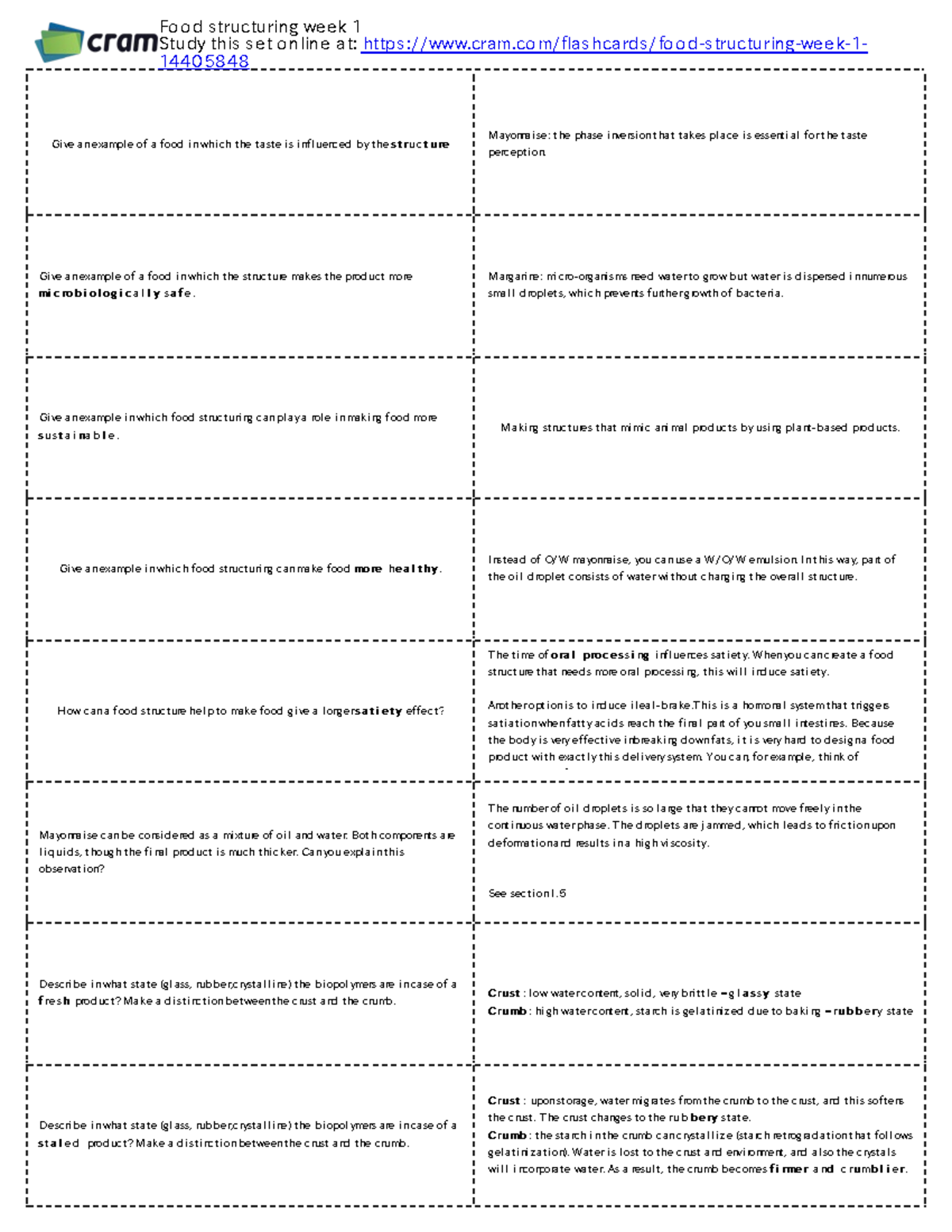Food Structuring Concepts - Week 1 Notes for Course 00center 10 ...