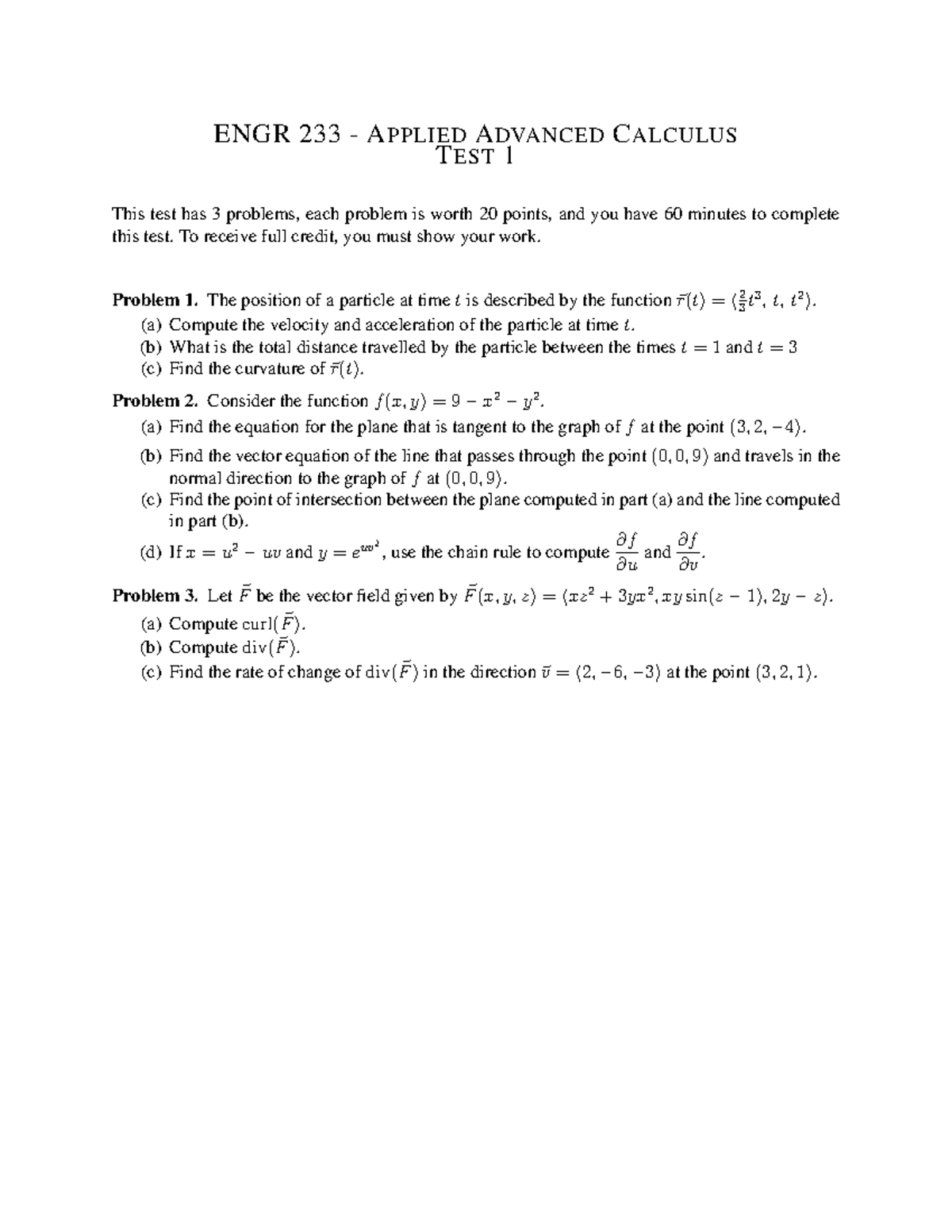 ENGR 233 Midterm 1 Sample Questions & Solutions W23 - Studocu