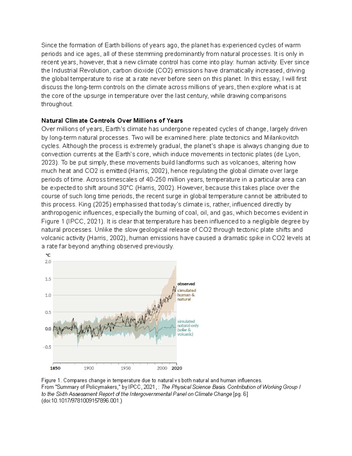 TSTW 2025 Essay: Human Impact on Climate Change Over Millennia - Studocu