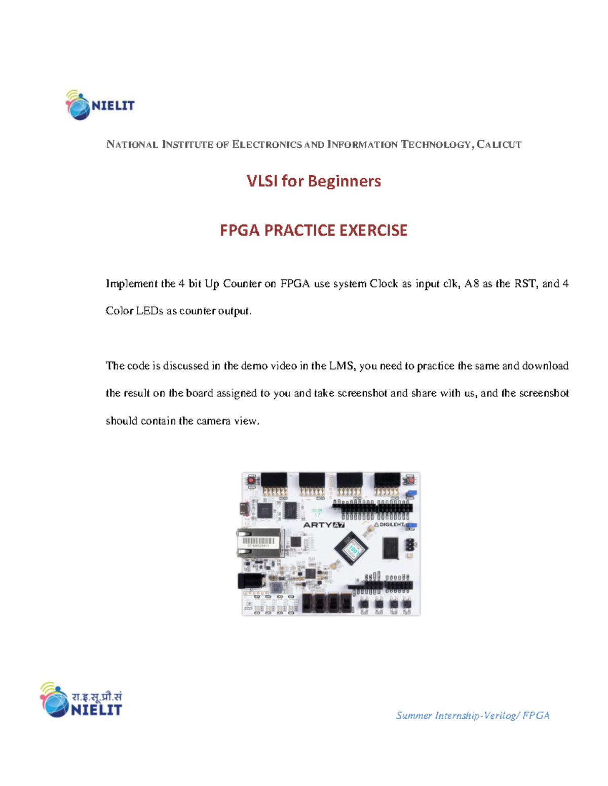 Verilog FPGA Exercises - Summer Internship-Verilog/ FPGA NATIONAL ...