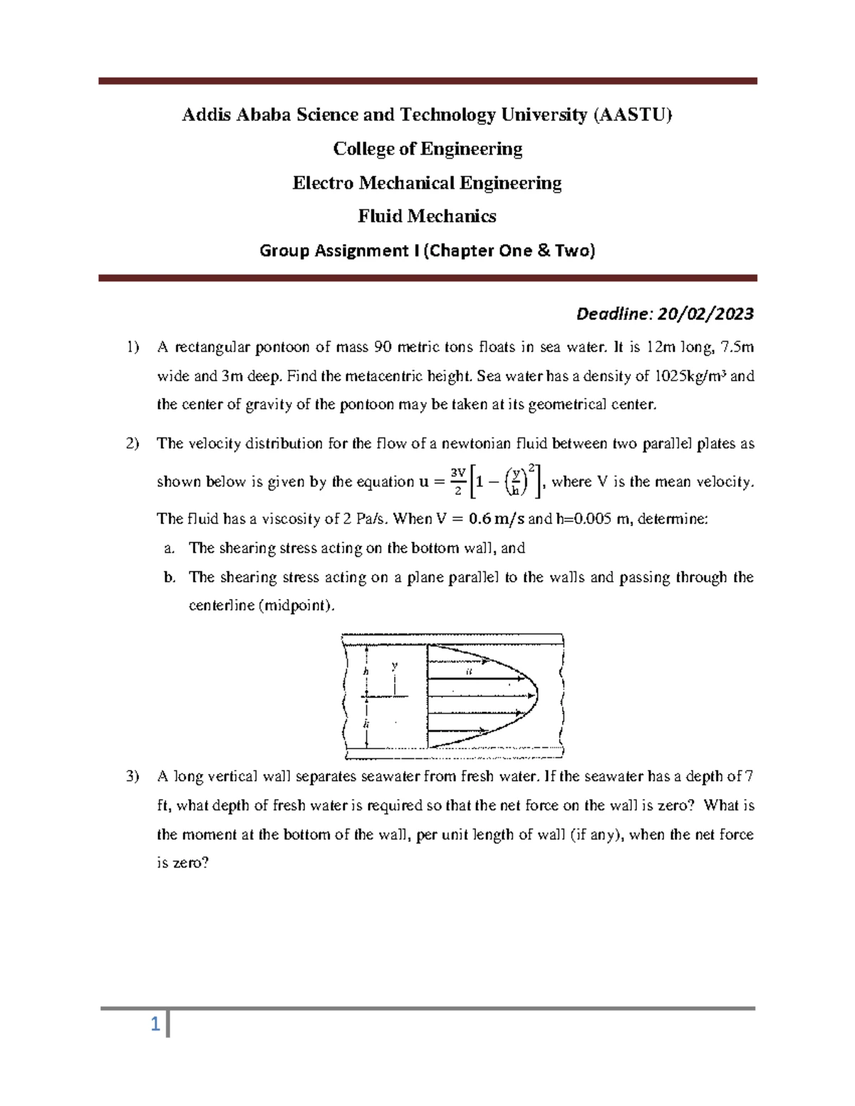 Group Assignment IV - Fluid Mechanics AASTU (Chapter 7) - Studocu