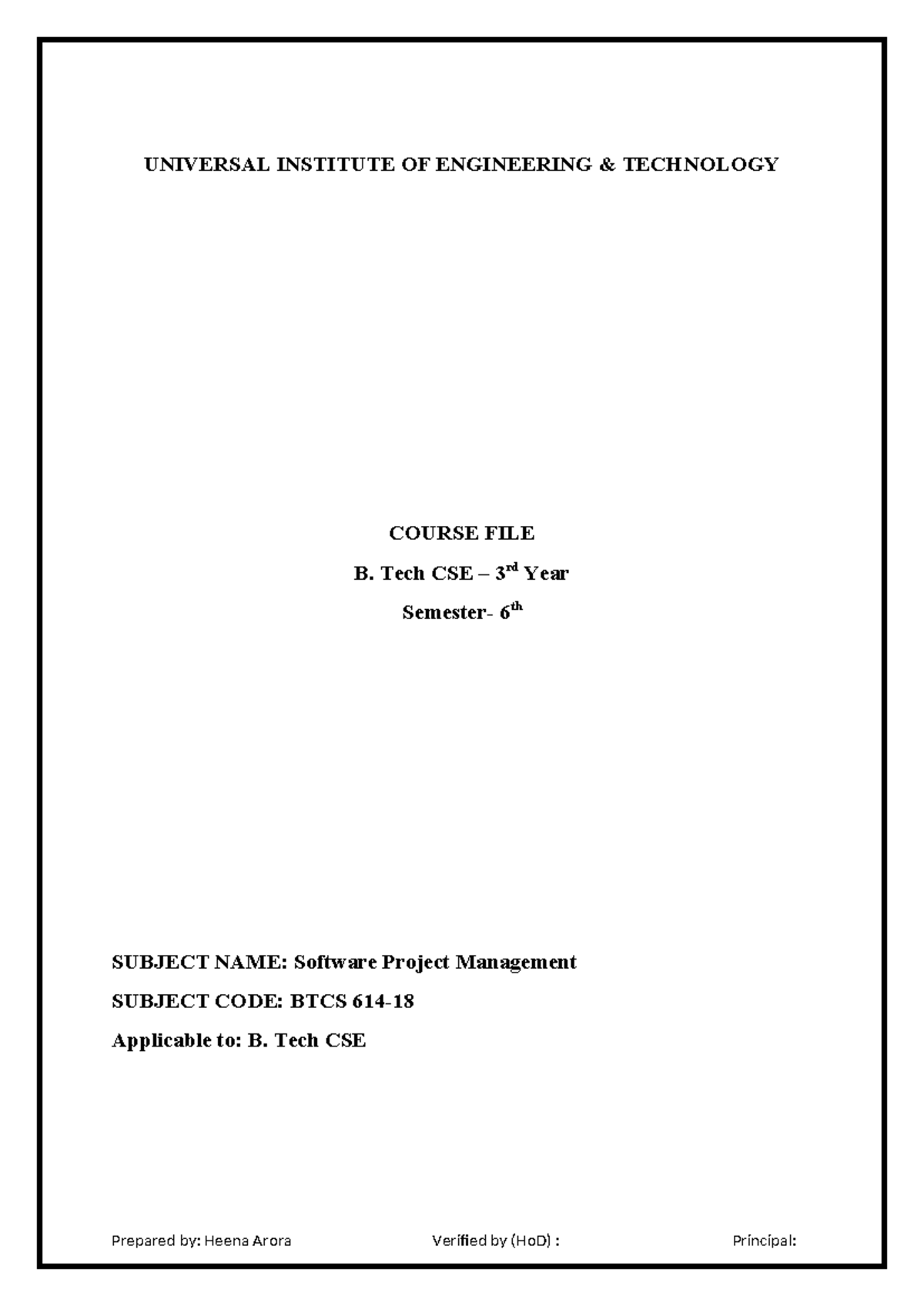 Spm - fILE - UNIVERSAL INSTITUTE OF ENGINEERING & TECHNOLOGY COURSE ...