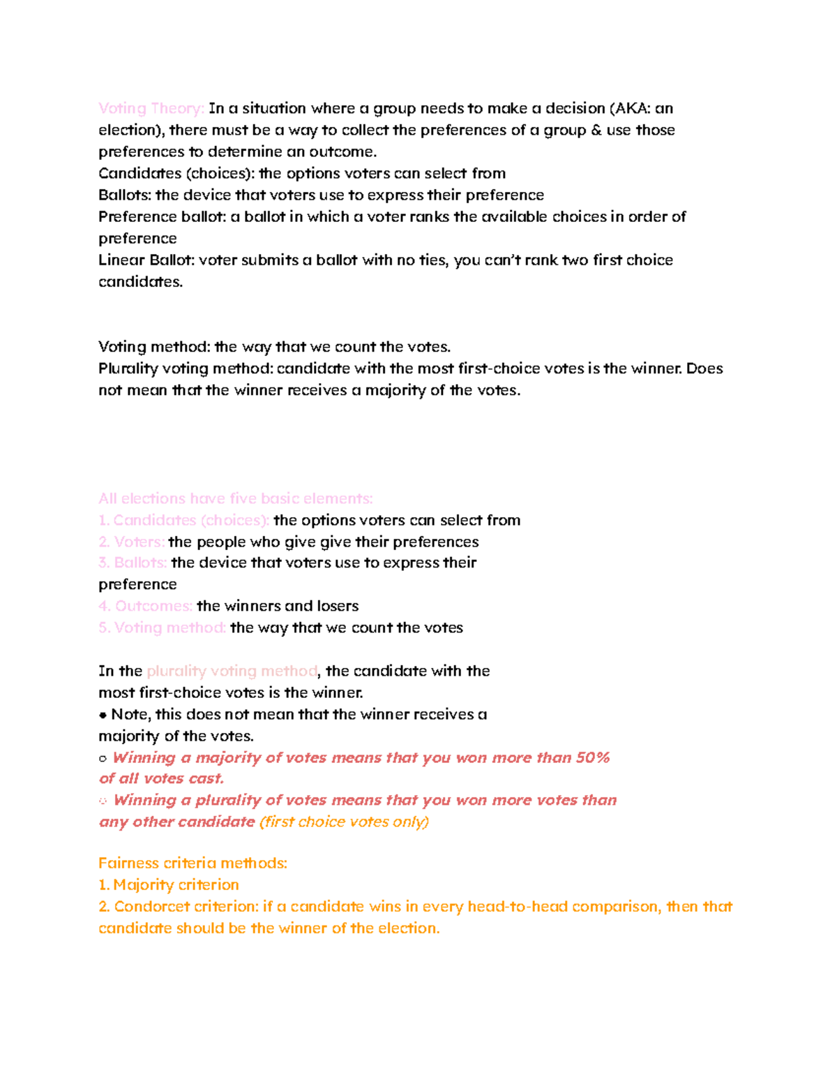 Voting Theory: Understanding Plurality and Borda Methods for Elections ...
