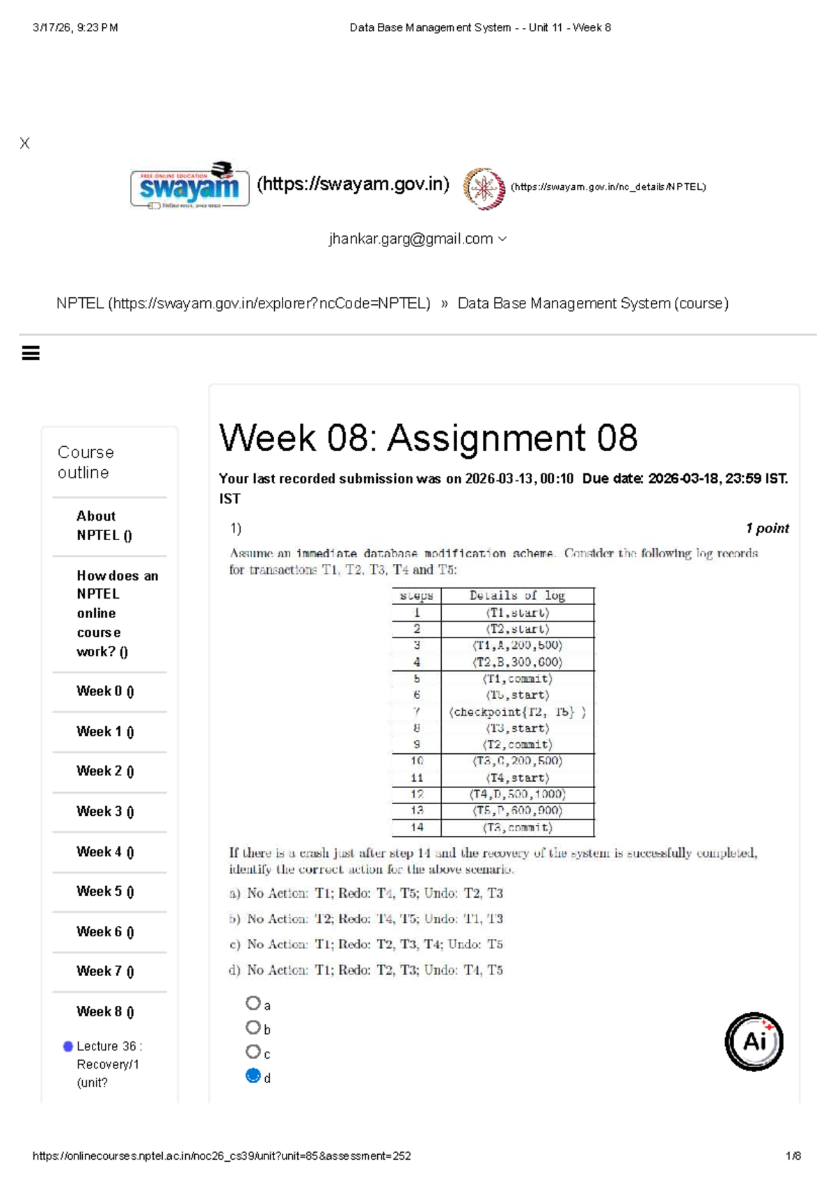 Data Base Management System (DBMS) - Unit 11 - Week 8 Overview - Studocu