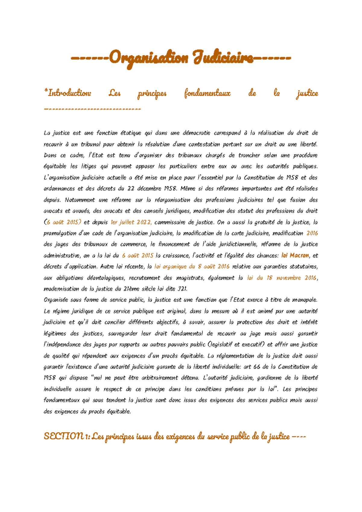 Les principes fondamentaux de la justice en France - Cours de Droit ...