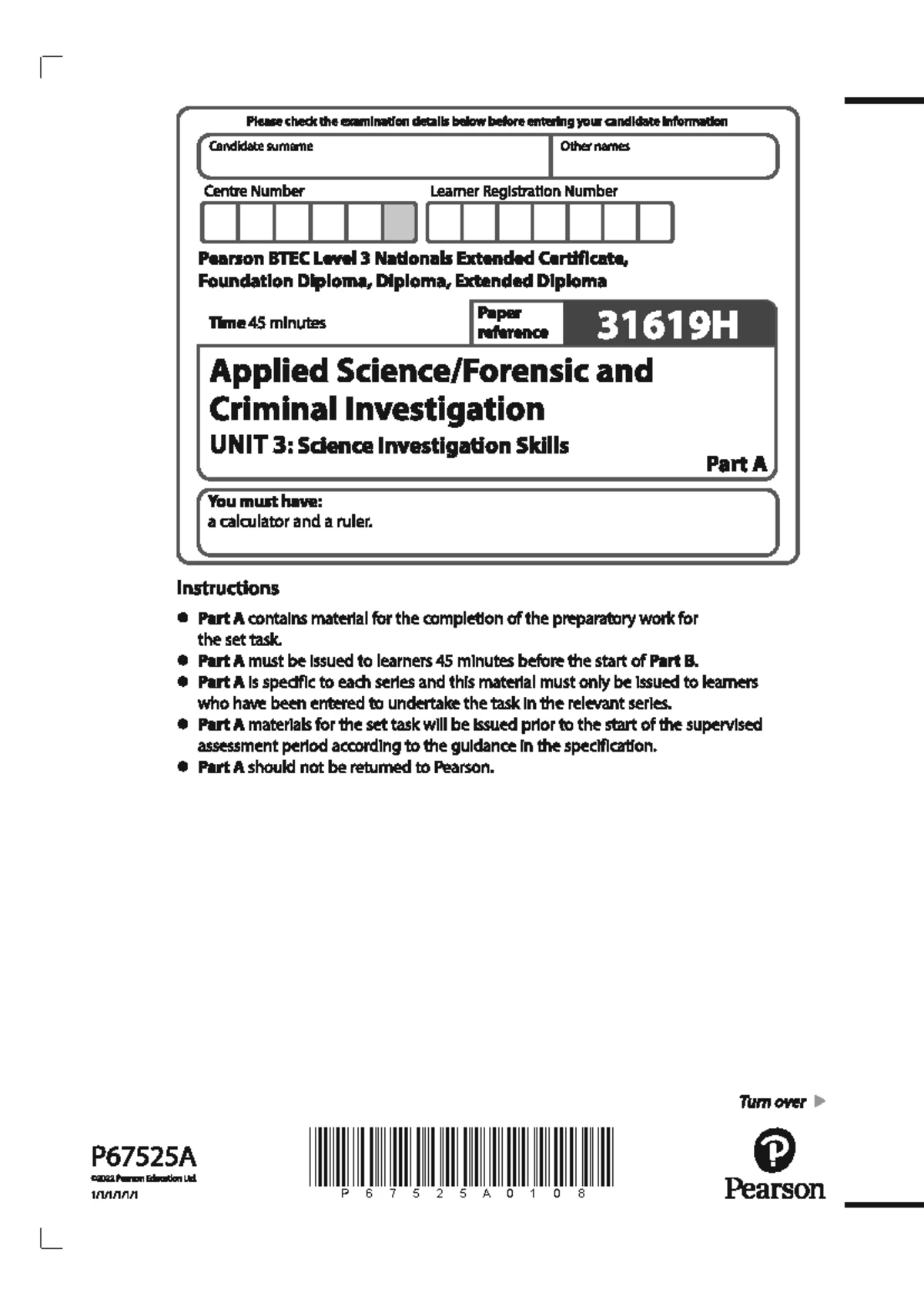 Mark Scheme (Results) Jan 2020 BTEC Level 3 Applied Science Unit 5 ...
