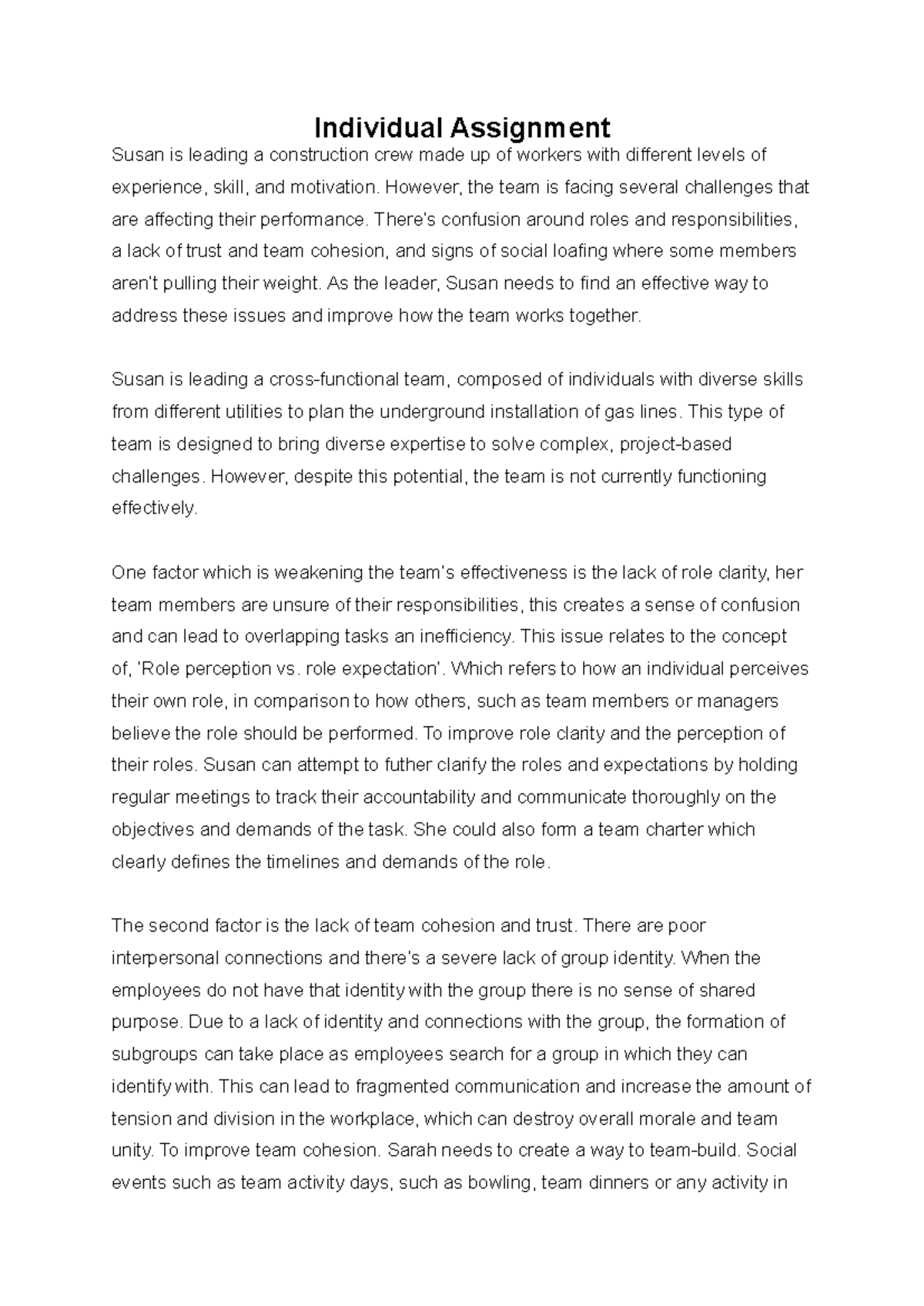 Individual Assignment: Leadership Challenges in Construction Teams ...
