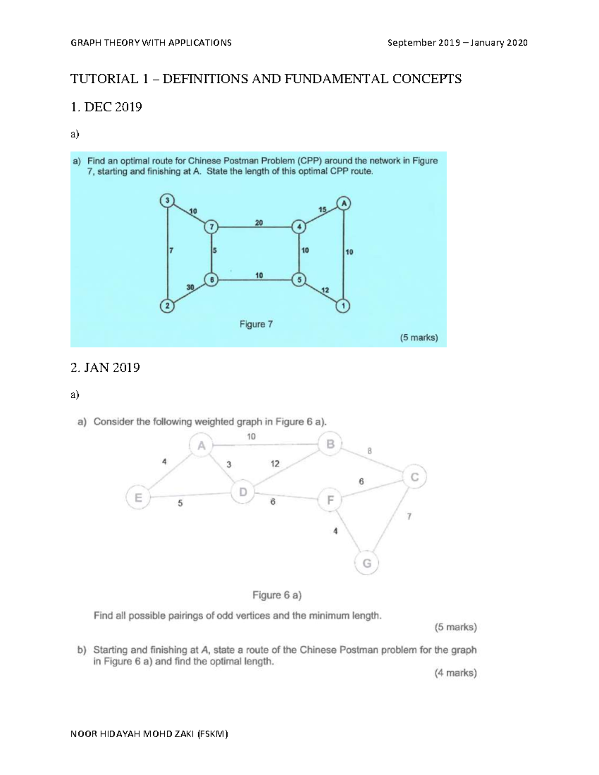 Tutorial 1.1 - Definitions AND Fundamaental Concepts - Graph Theory ...