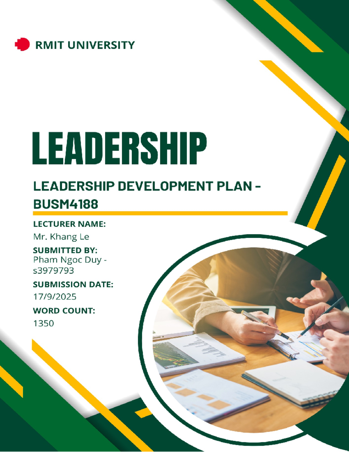 BUSM4188 Assignment 3: Leadership Development Plan Overview - Studocu