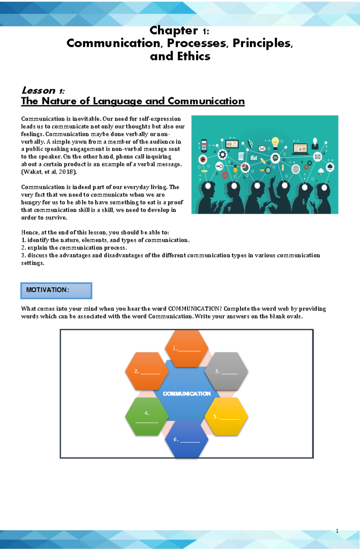 GEC 5 Chapter 1: Nature of Language & Communication Lesson 1 - Studocu