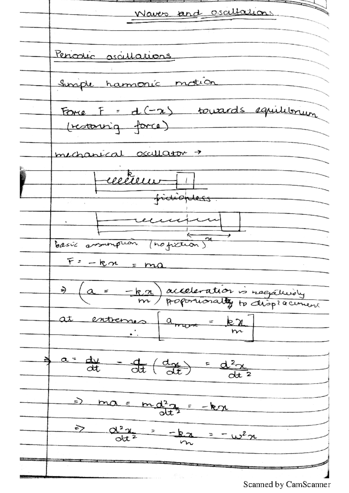 Waves and Oscillations: Key Concepts and Formulas for PHYS 101 - Studocu