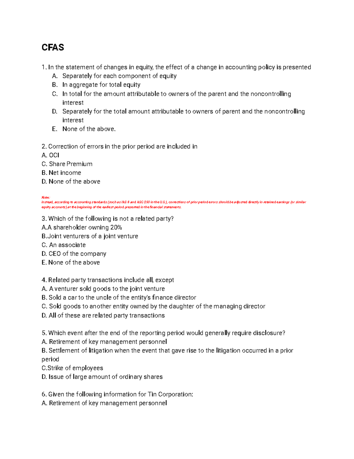 CFAS - CFAS - MIDTERM EXAM NOTES: KEY CONCEPTS & QUESTIONS - Studocu