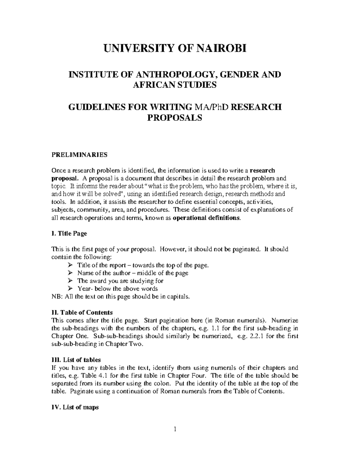 UON ANTH 101: Guidelines for Writing Research Proposals - Studocu