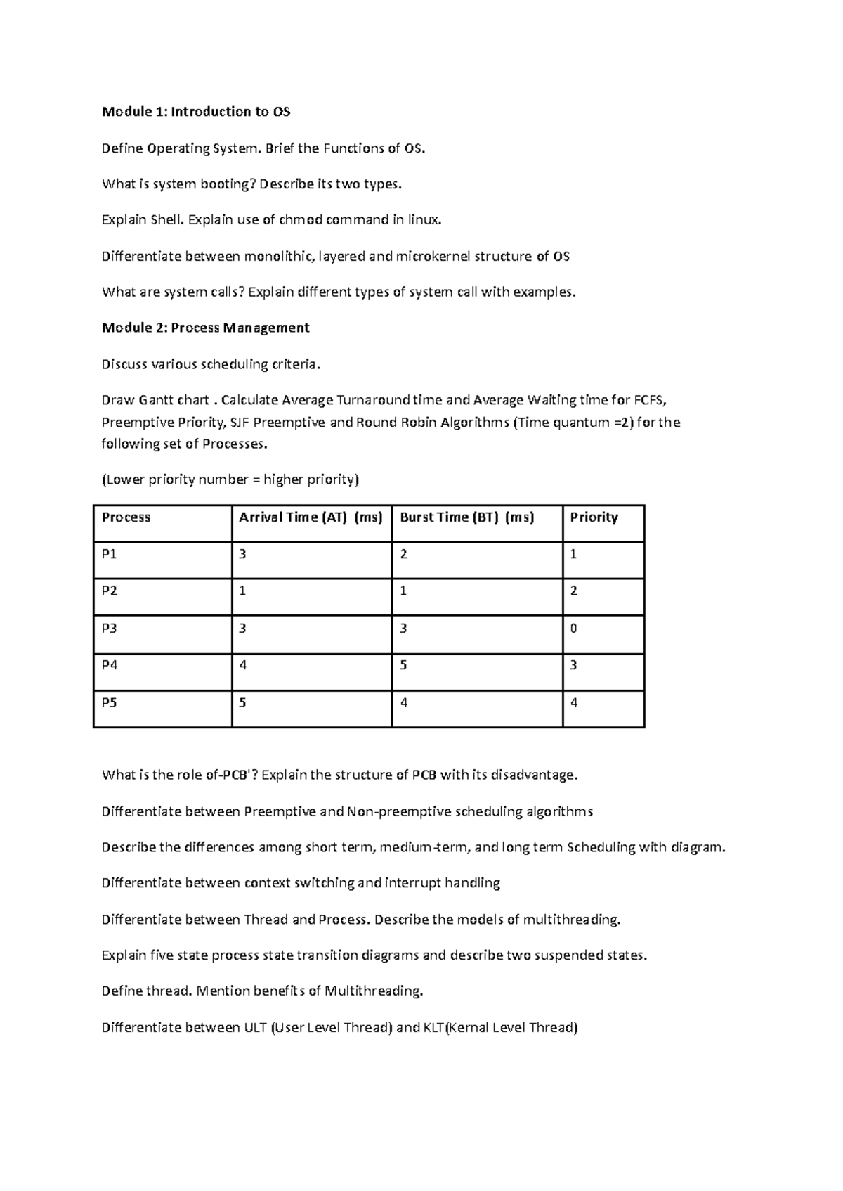 QB OS - Important Notes on Operating Systems and Process Management ...