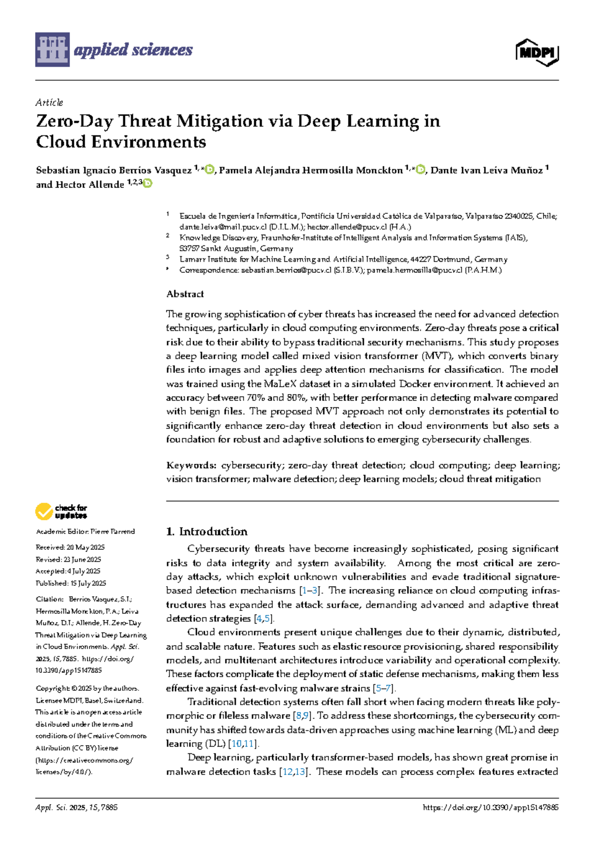 Zero-Day Threat Mitigation via Deep Learning in Cloud Environments ...