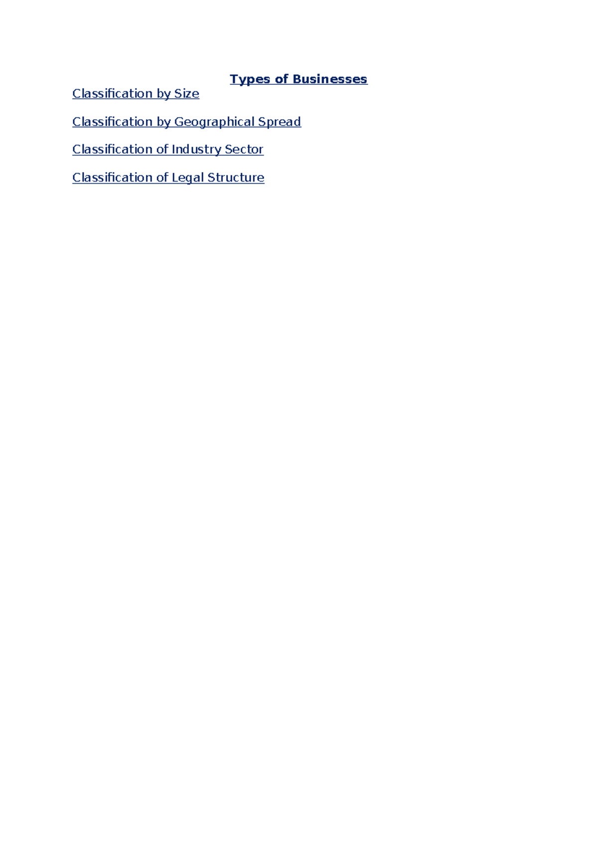 Types of Businesses: Classification by Size, Sector, and Structure ...