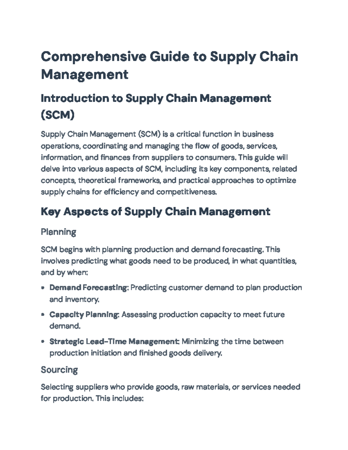 Comprehensive SCM Principles and Practices: A Detailed Guide - Studocu