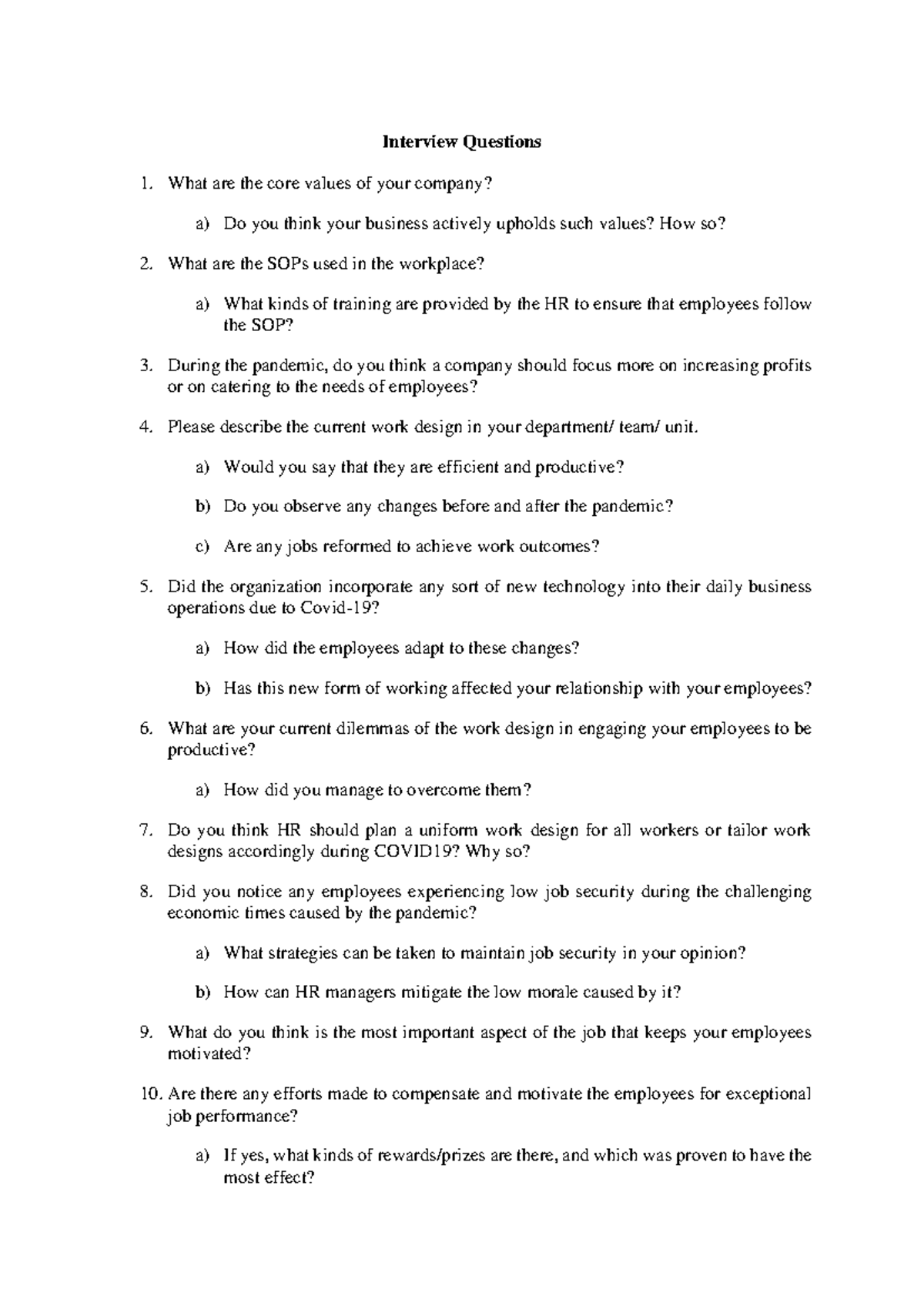 Interview Questions - good - Interview Questions What are the core ...