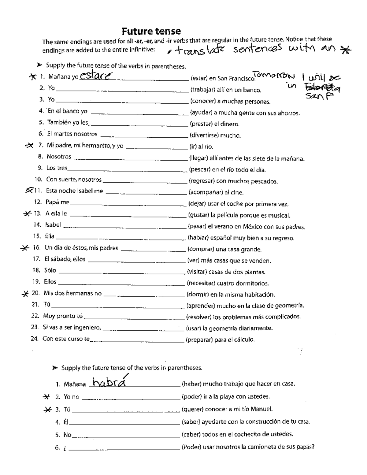 Future Tense Worksheets (Spanish) - Practice Exercises - Studocu