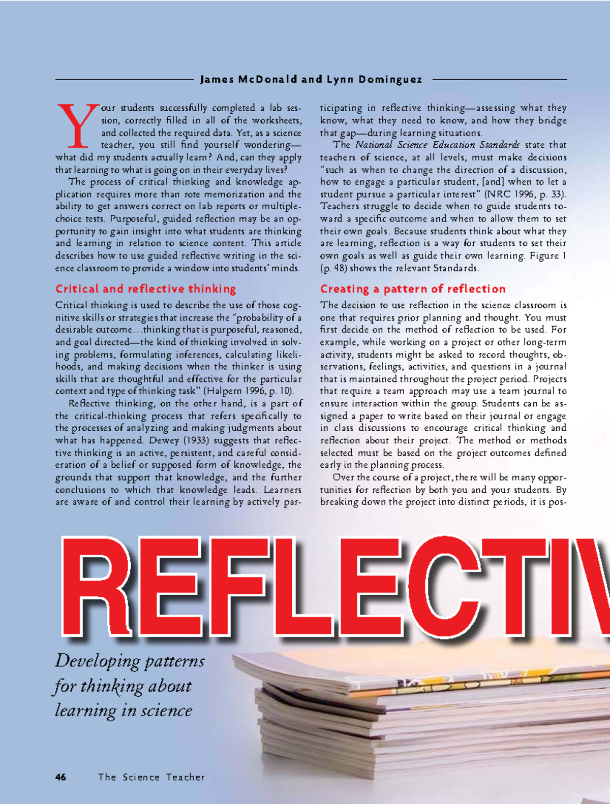 Reflective Writing in Science Education - Studocu