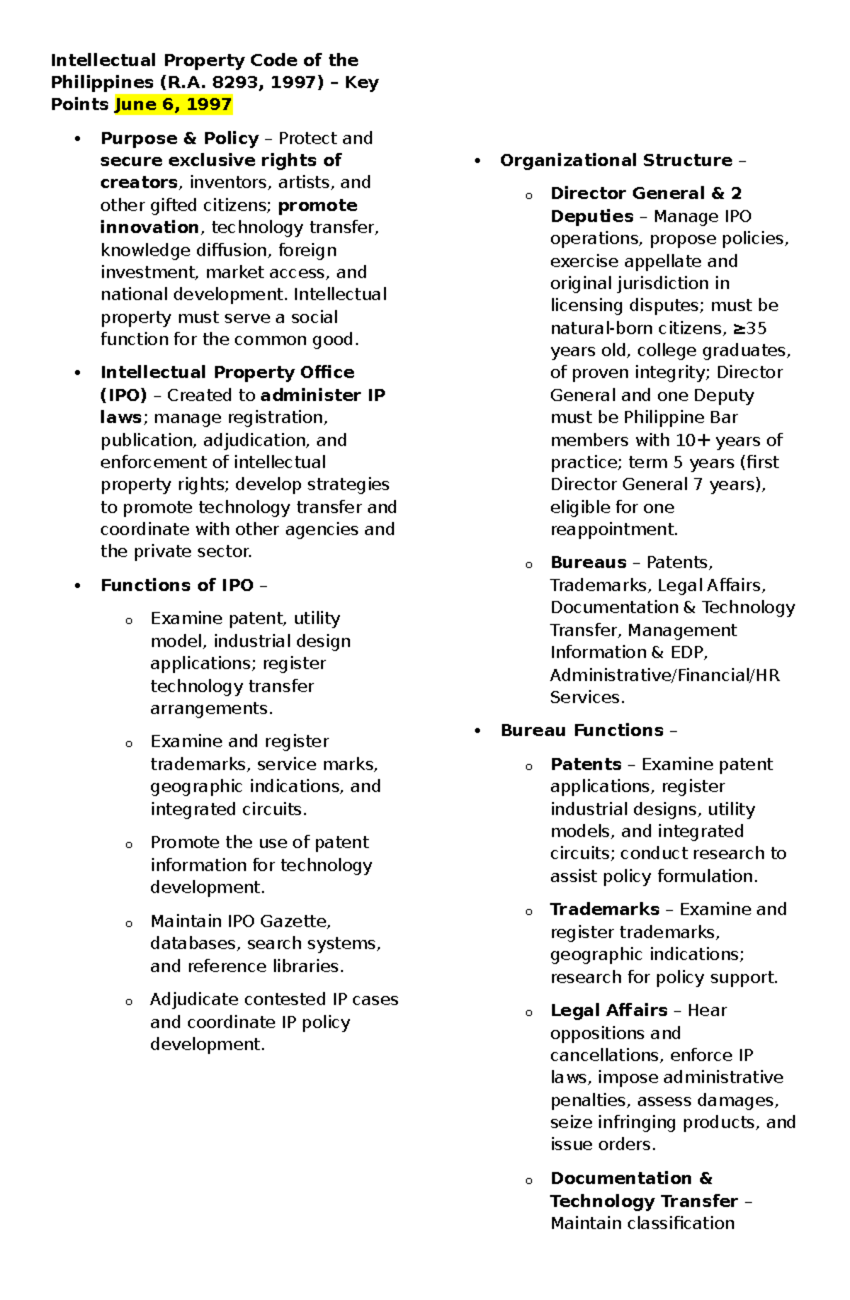 Intellectual Property Code of the Philippines (R.A. 8293) Overview and ...