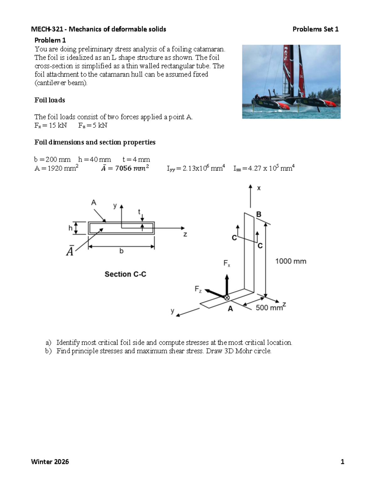 Problems Set 1 W26 - Mechanics of Deformable Solids Midterm Practice ...