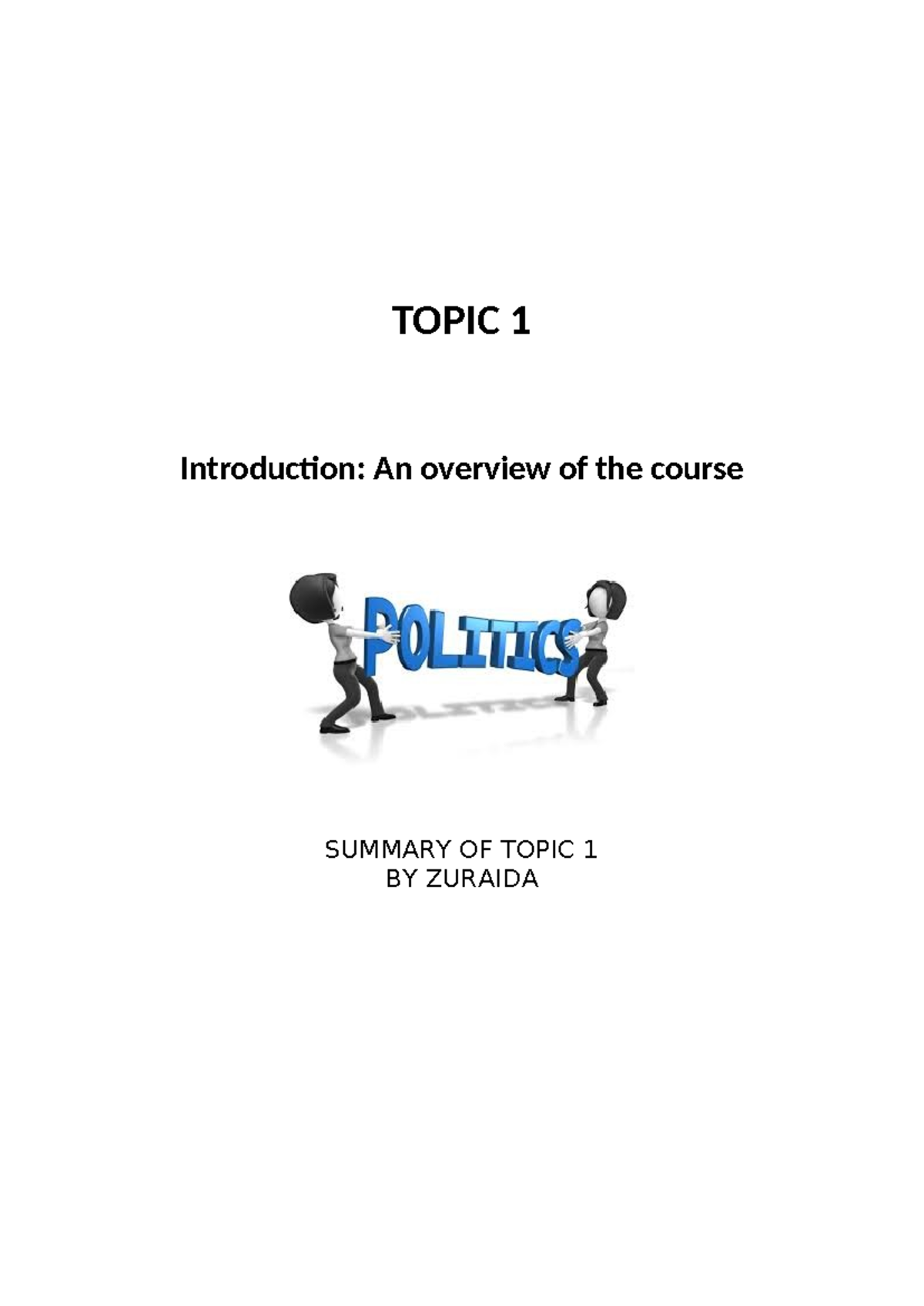 Summary of Chapter 1 for PSCI 1301: Introduction to Politics - Studocu