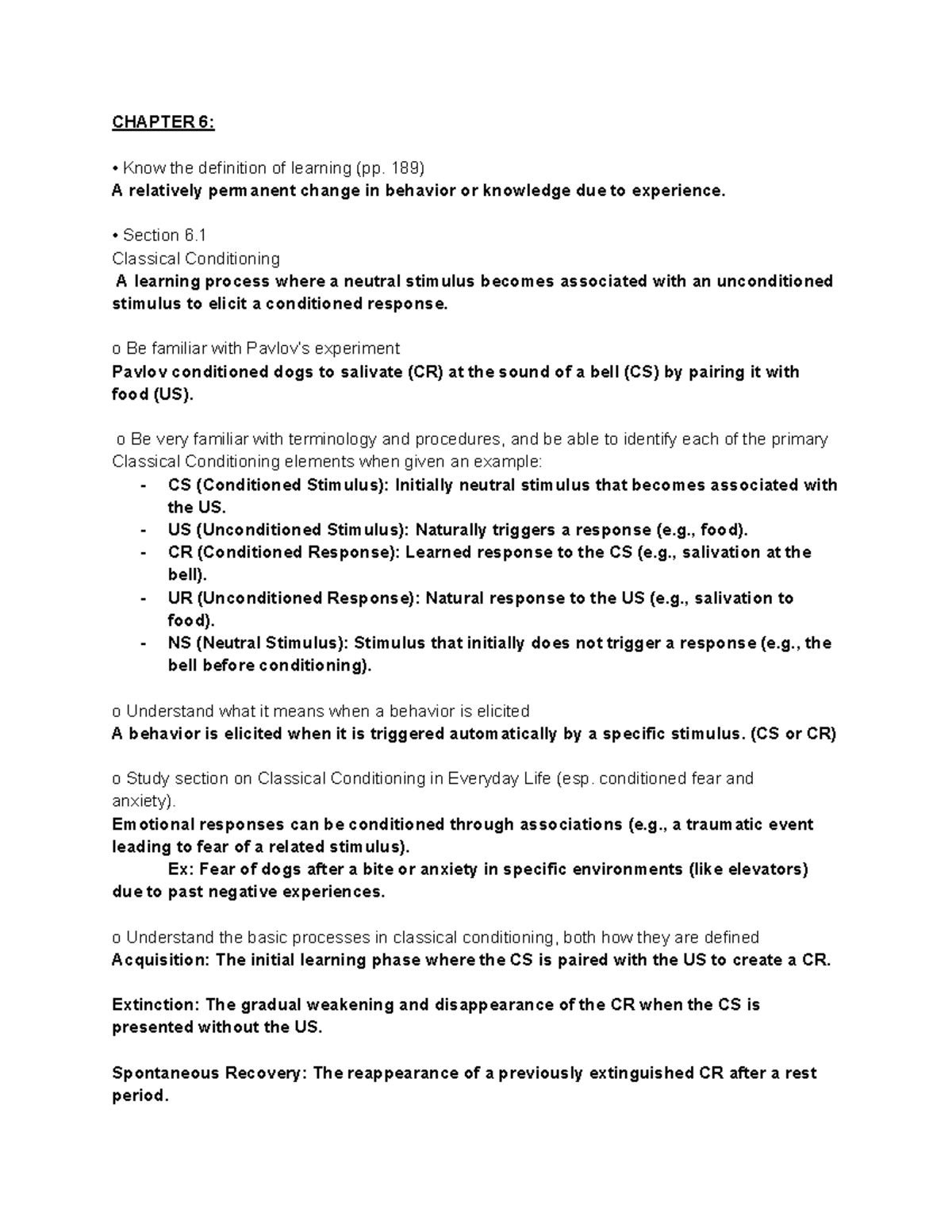 Psychology 101: Exam 2 Study Guide on Learning & Memory Concepts - Studocu