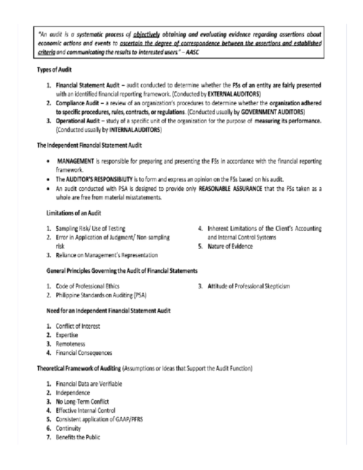 Audtheo - Essential Auditing Theories Overview - Studocu