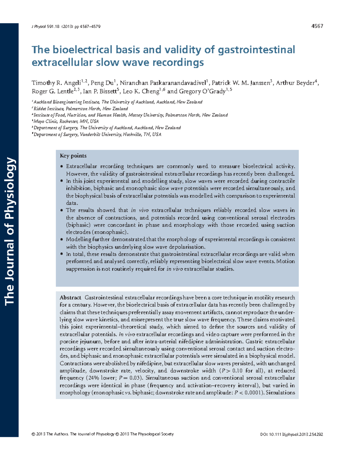 Bioelectrical Basis of Gastrointestinal Extracellular Slow Wave ...