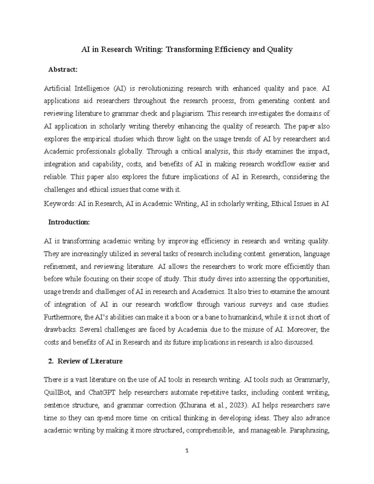 AI in Academic Writing NEW Revised 1 - AI in Research Writing ...