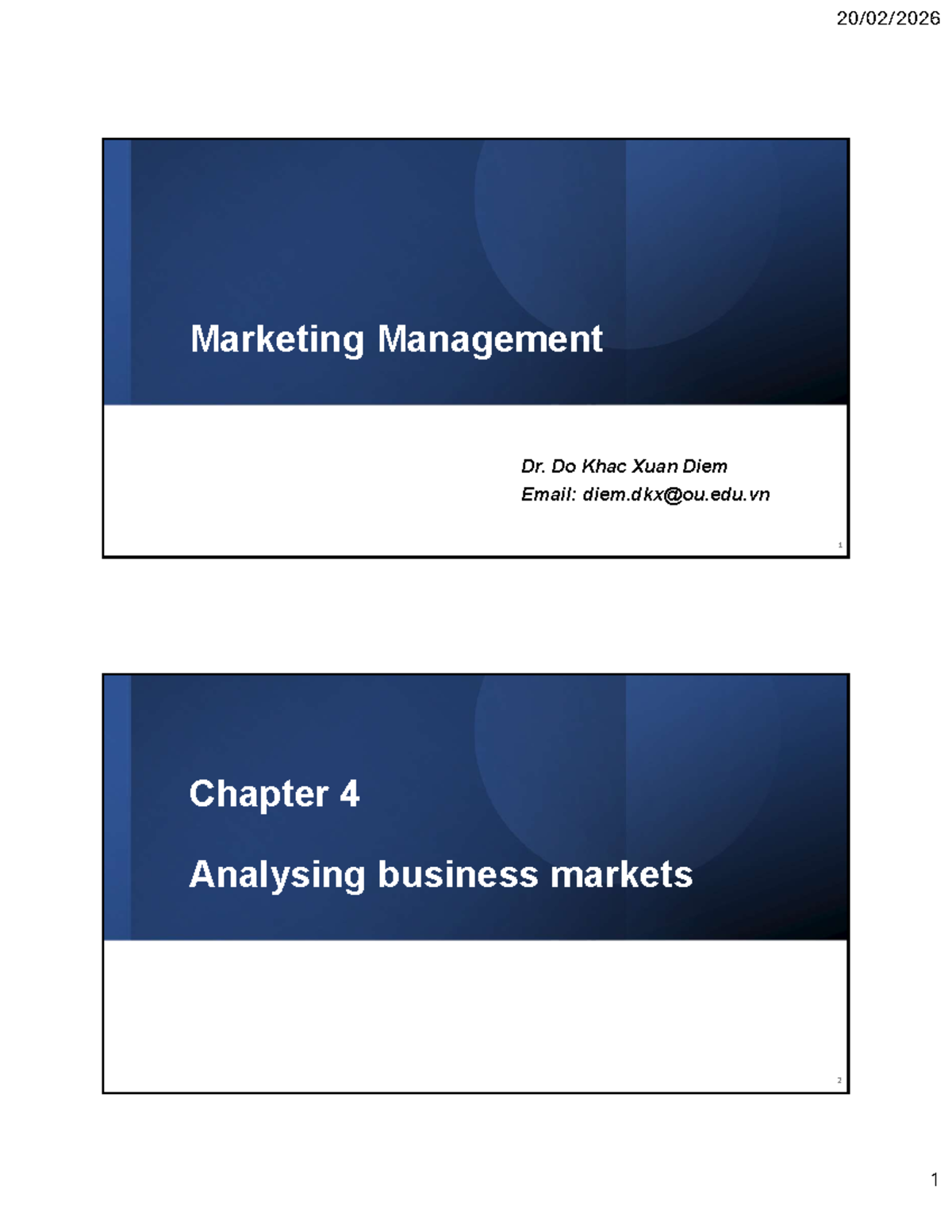 Chapter 4 - Analyzing Business Markets in Marketing Management - Studocu