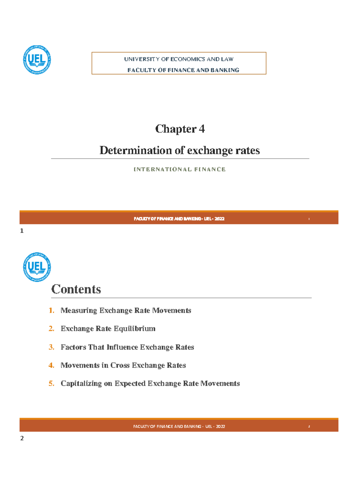 Chapter 4: Exchange Rate Dynamics - TCQT Lecture Notes - Studocu