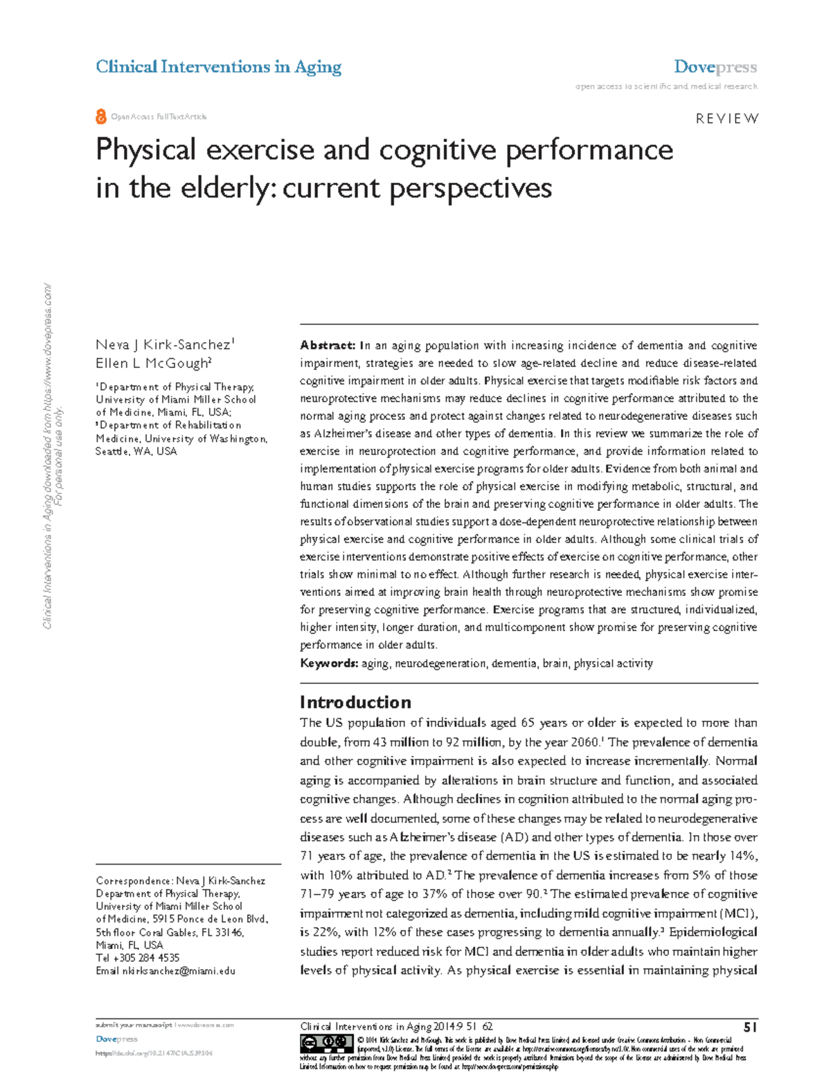 Physical Exercise's Impact on Cognitive Performance in the Elderly (CIA ...