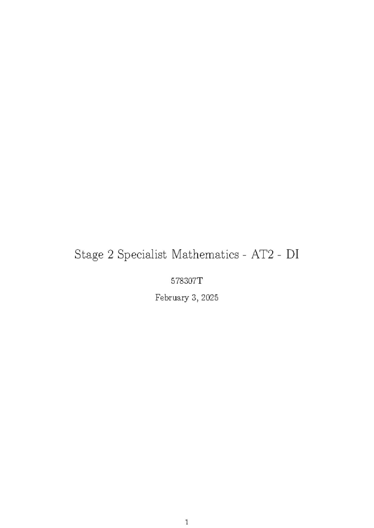 Stage 2 Specialist Mathematics AT2 DI: Modelling with Cosec Functions ...