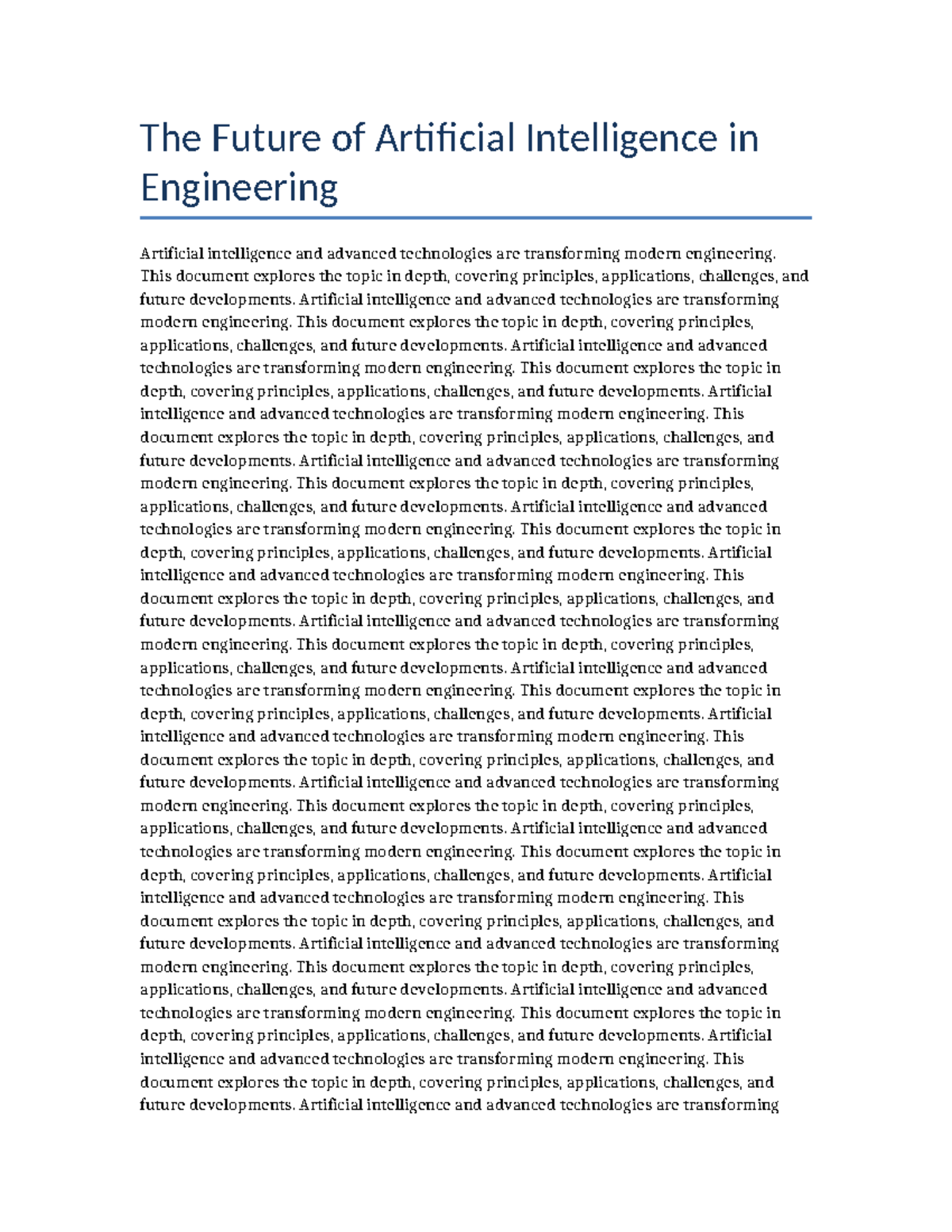 AI in Engineering: Principles, Applications, and Future Trends - Studocu