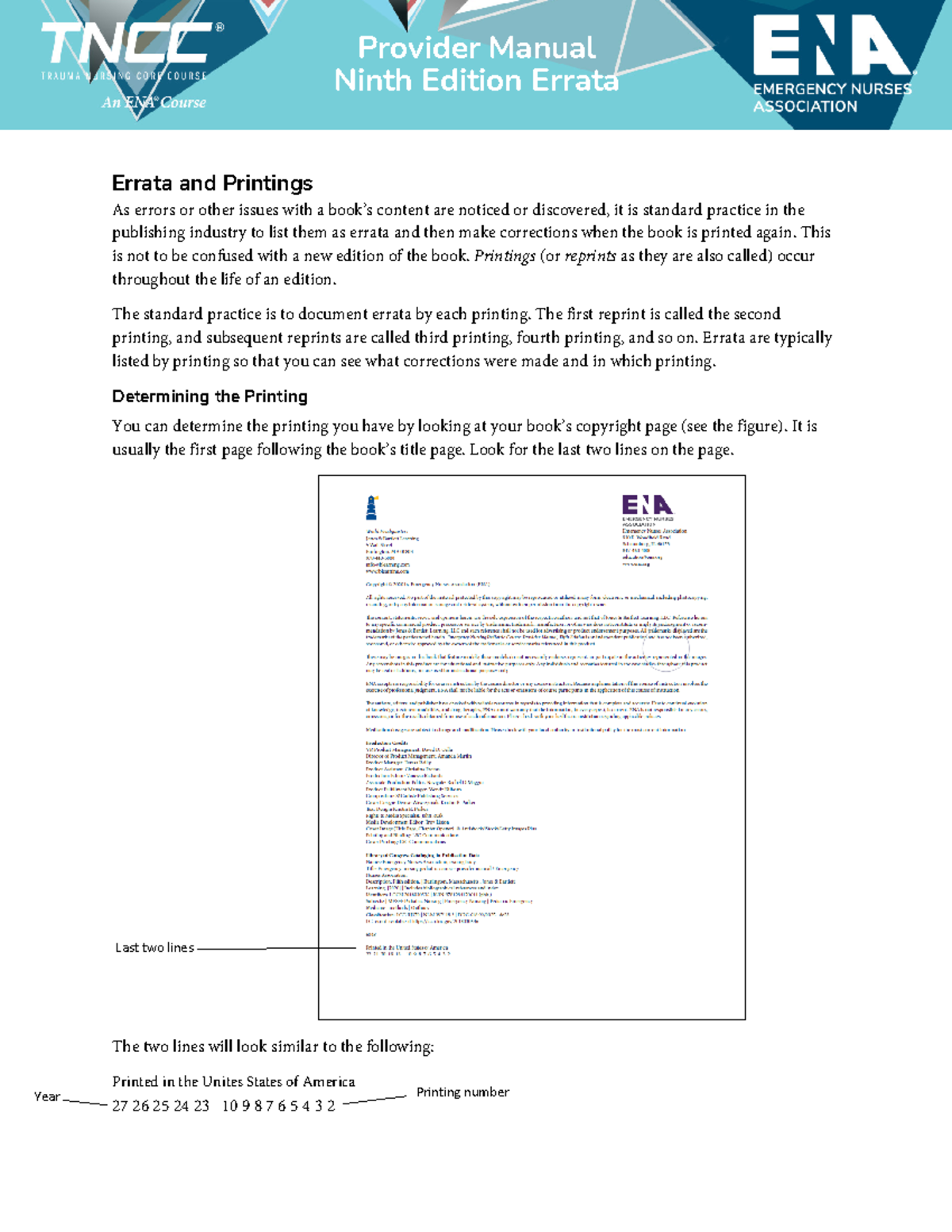 TNCC Provider Manual 9th Edition Errata & Corrections Summary Studocu