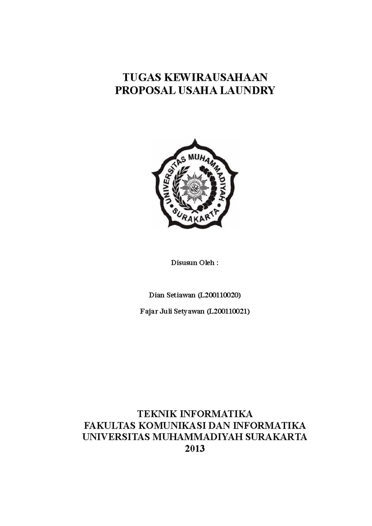 Proposal Usaha Laundry Kiloan: Analisis dan Rencana Bisnis - Document Preview