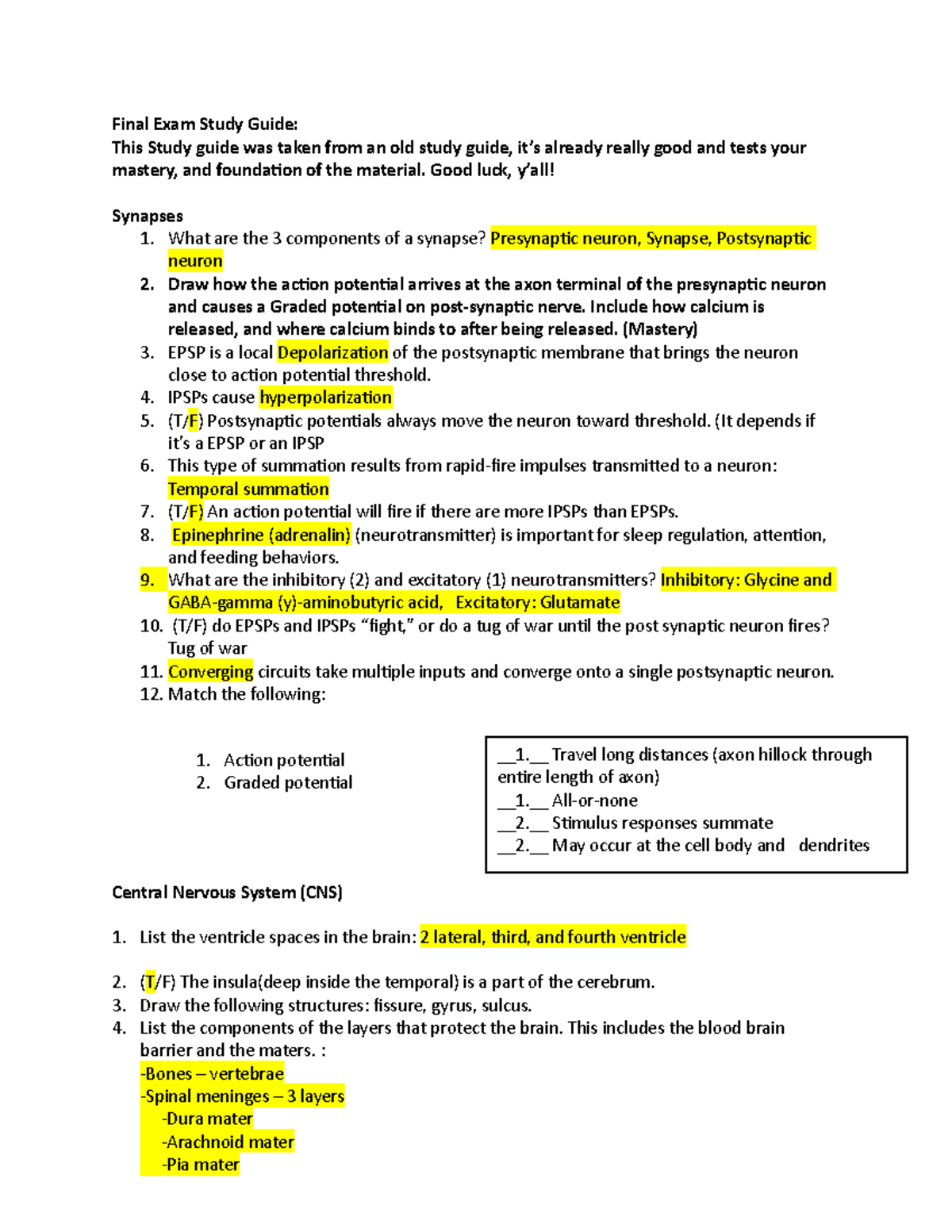Biology 124 Final Exam Study Guide: Key Concepts and Review - Studocu