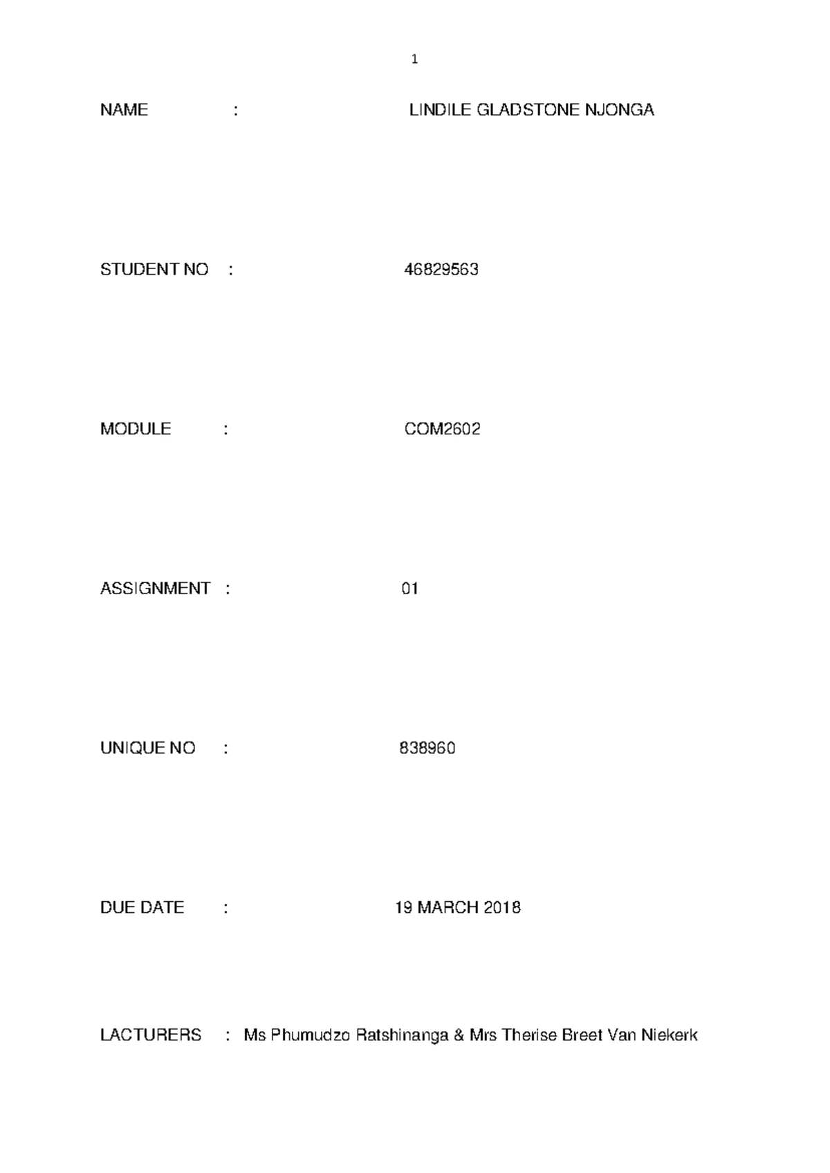 Com2602 2 - Comprehensive Study Notes for Final Exam - Studocu